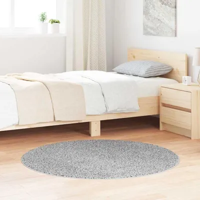 Produktbild von Rutschfester Shaggy-Teppich, Grau, rund, 120 cm Durchmesser