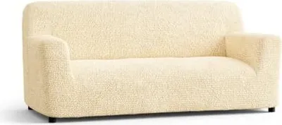 Produktbild von Bestcovers Elastische Sofahusse für 3-Sitzer (170-230 cm) – Mikrofaser, Hyperelastisch, Hohe Italienische Qualität CREME