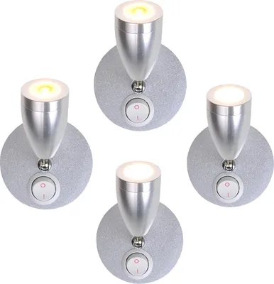 Produktbild von 4er Set Wohnwagen Beleuchtung Led Aufbauspot schwenkbar 12v, 160lm, 65x70-110mm