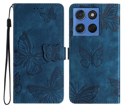Produktbild von Coverup Schmetterlinge Klapphülle - Motorola Moto G67 / G77 Hülle - Blau