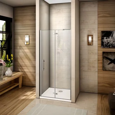 Produktbild von 76X195cm Nischentür Pendeltür Scharniertür 6mm NaNo ESG Glas Duschkabine Duschabtrennung Dusche
