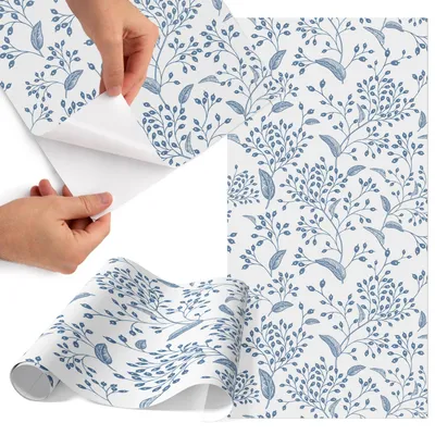 Produktbild von Möbelfolie 50x100 cm - Klebefolie Möbel - Selbstklebende Folie - Folie für Möbel - Möbelfolie Küche - Klebefolie Küche - Möbelfolie Schrank - Wasserdicht - Abwaschbar - Selbstklebend - Luftblasenfrei - Rückstandslos entfernbar - Pflanzenmuster
