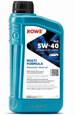 Produktbild von Rowe Hightec Multi Formula SAE 5W-40 Motoröl, 1l