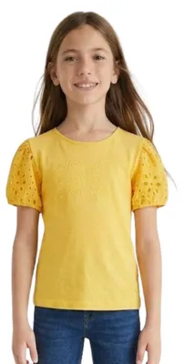 Produktbild von Desigual Mädchen-T-Shirt Castello gelb durchbrochen 122