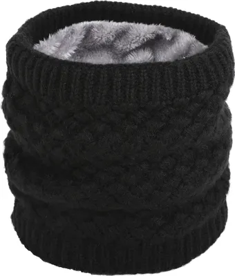 Produktbild von ALSTER HERZ ® Warmer Loop Schal, Halswärmer, Strickmuster, Schal für Outdoor Sport, Damen Herren, A0323 Schwarz
