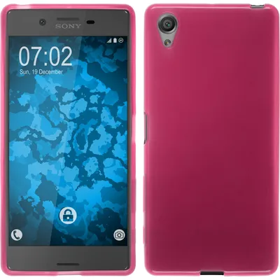Produktbild von PhoneNatic Case kompatibel mit Sony Xperia X - rosa Silikon Hülle transparent + 2 Schutzfolien