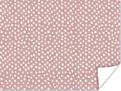 Produktbild von MuchoWow® Poster Rosa - Punkte - Weiß - Muster 120x90 cm - Wandbild