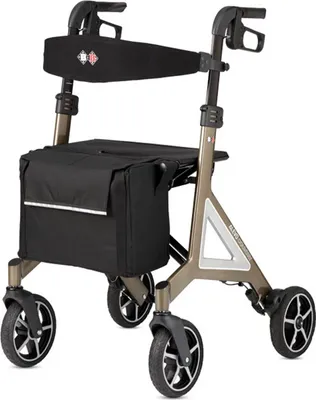 Produktbild von Alevo Country Rollator – robuster Outdoor-Rollator in Platin, Sitzhöhe 51 cm