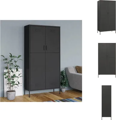 Produktbild von vidaXL Kleiderschrank Anthrazit 90x50x180 cm Stahl - Kleiderschränke