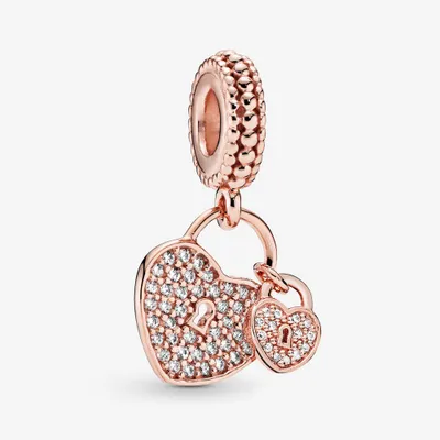 Produktbild von Pandora Rose 781807CZ Charm-Anhänger Pavé-Herzschlösser
