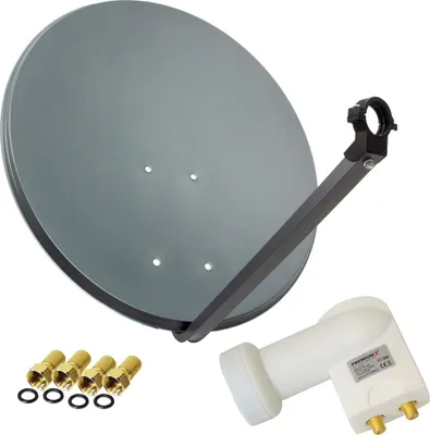 Produktbild von PremiumX SAT Anlage Antenne Aluminium Twin LNB WE 4x F-Stecker