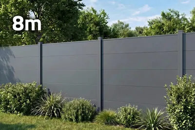 Produktbild von Aluminium-Zaunlatten, 8 m hoch, 150 mm, anthrazitgrau - ALPIS