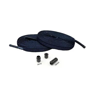 Produktbild von Elastische Schnürsenkel mit Metallkapseln: Schnürsenkel: Schwarz - Metallkapseln: Silber