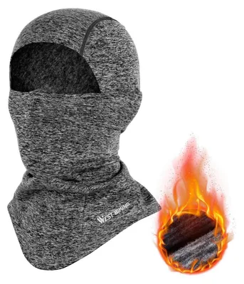 Produktbild von Sturmhaube Skimaske Herren Damen Winddicht Atmungsaktiv Thermo Fleece Grau Einheitsgröße