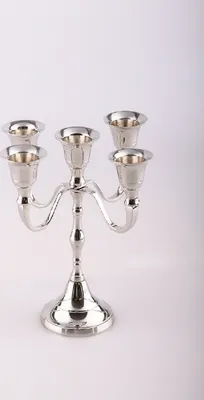 Produktbild von Kerzenleuchter 5-Flammen Messing Silber Höhe 18 cm