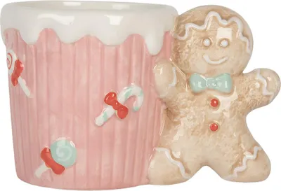 Produktbild von Clayre & Eef Tasse 350 ml Rosa Keramik Pfefferkuchenmann