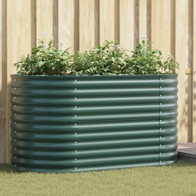 Produktbild von Möbel Garten-Hochbeet Grün 160x80x81 cm aus galvanisiertem Stahl - Beete 42008125