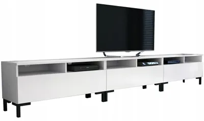 Zdjęcie produktu dla biała szafka rtv na nóżkach 300cm szafka pod telewizor 300
