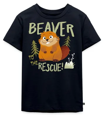 Produktbild von Spreadshirt Hoppers Beaver To The Rescue Kinder Premium T-Shirt, 110/116 (4 Jahre), Navy