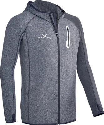Produktbild von BLACK CREVICE - Herren Microfleece Jacke mit Kapuze I Midlayer I Second Layer | Farbe: Grau/Anthrazit | Gr: M