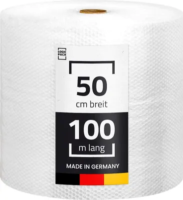Produktbild von LOGIC PACK 1x Luftpolsterfolie 50my Noppenfolie Verpackungsmaterial 50 cm x 100 m