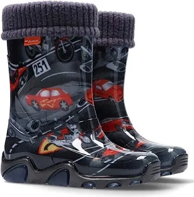 Produktbild von Demar LUX Gummistiefel Regenstiefel Kinderstiefel gefüttert mit Innensocken Mädchen Jungen 30\31