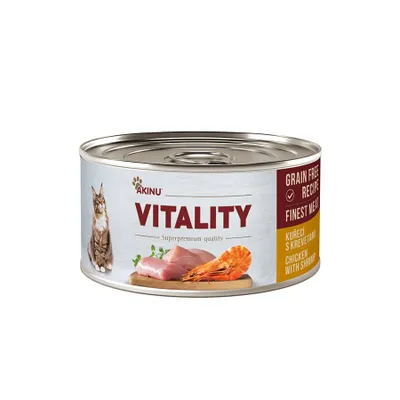 Obrázek produktu pro Akinu VITALITY Kuřecí & krevety konzerva pro kočky 70 g