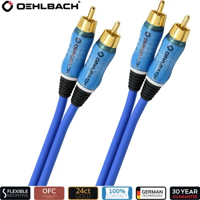 Immagine prodotto di Cavo audio cinch Oehlbach NF BEAT! HiFi Audio OFC ORO 24kt 2x Cinch In/Out 1m