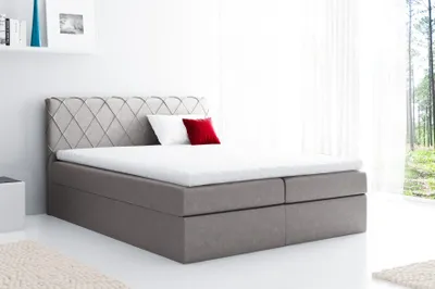 Produktbild von Boxspringbett Schlafzimmerbett GRETA 200x200cm Stoff Grau
