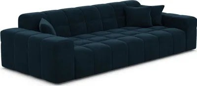Produktbild von Samtstoff 3-Sitzer Couch Nivara Mitternachtsblau