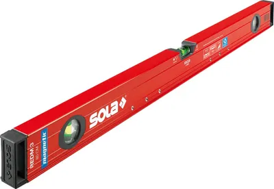Image de Sola RedM3 Niveau à bulle magnétique rouge revêtu par poudre Longueur 1000 mm Aluminium