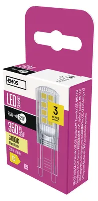 LED žárovka Classic JC / G9 / 2,5 W (32 W) / 350 lm / teplá bílá