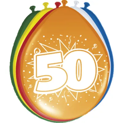 Produktbild von 8 Bunte Ballons Zum 50. Geburtstag