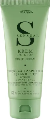 Image de Crème pour les pieds Joanna Sensual à l'huile de chanvre et au panthénol, 100g - soin intensif pour peau sèche