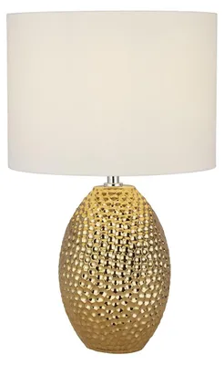 Produktbild von Tischleuchte, Keramik gold, Textil creme, H 31 cm