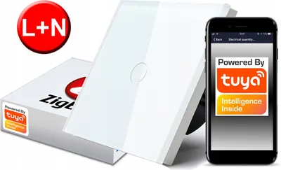 Produktbild von ZigBee TUYA Touch Switch 1bw weiß # L+N