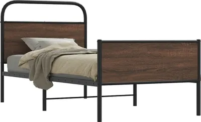 Produktbild von Maison Exclusive - Bettgestell ohne Matratze 107x203 cm Braun Eichen-Optik