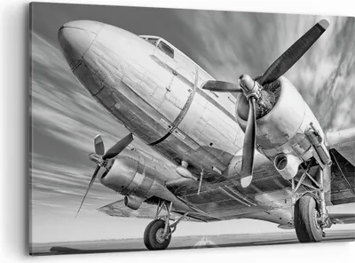 Produktbild von Bild auf Leinwand - Leinwandbild - Einteilig - Flugzeug Retro Flugzeug - 120x80cm - Wand Bild - Wanddeko - Wandbilder - Leinwanddruck - Bilder - Wanddekoration - Leinwand bilder - AA120x80-4952