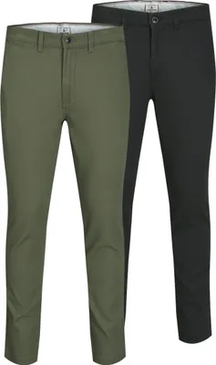 Produktbild von Jack & Jones 12180705, Chino, Erwachsener, Schwarz, Grün, Baumwolle, Elasthan, Nicht bleichen, Natürliche Trocknung