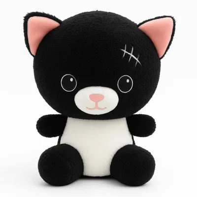 Produktbild von Kuscheltier Katze 25 cm schwarz Halloween – Weiches Plüschtier Stofftier