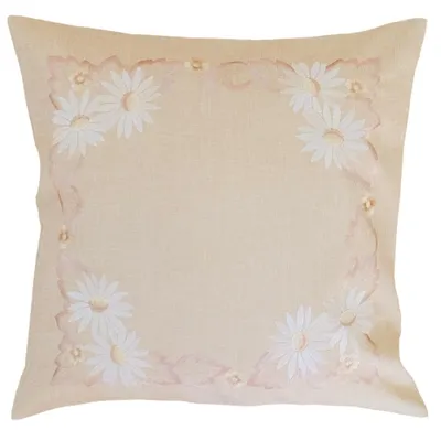 Immagine prodotto di Copricuscino con bordo floreale tono su tono beige 40x40 cm