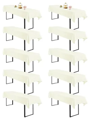 Obrázok produktu pre Sada 10 obrusov, béžová farba, 260x110 cm, obdĺžnikový tvar, umývateľné, vyrobené z polyesteru, vhodné na stoly na pivo