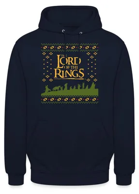 Produktbild von Spreadshirt Der Herr Der Ringe Ugly Christmas Sweater Design Uni Hoodie, S, Navy