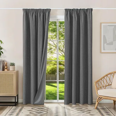 Produktbild von Verdunkelnde Thermovorhänge mit Kräuselband 200 x 140 cm 2er Set