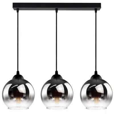 A product shot of a three-light pendant lamp.