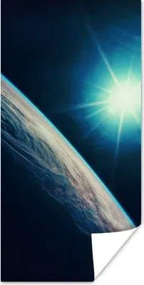 Produktbild von MuchoWow® Poster Heller Stern über der Erde 60x120 cm - Wandschmuck