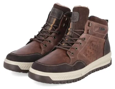 Image de Baskets d'hiver pour hommes Rieker, couleur marron, matière : textile et synthétique, taille : 44