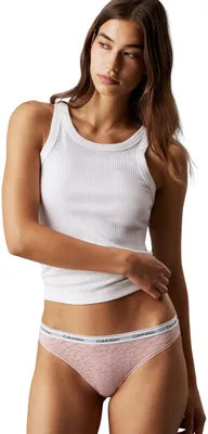 Image de Maillot de bain une pièce Calvin Klein pour femmes, forme bikini, avec dentelle, couleur rose (teinte subtile), taille S