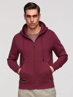 Immagine prodotto di Ombre Clothing Felpa con cappuccio con zip da uomo Agoina maroon S