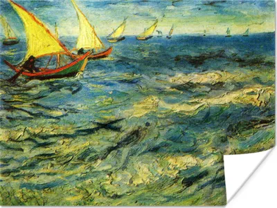 Produktbild von MuchoWow® Poster Fischerboote auf dem Meer - Vincent van Gogh 160x120 cm - Foto Plakat